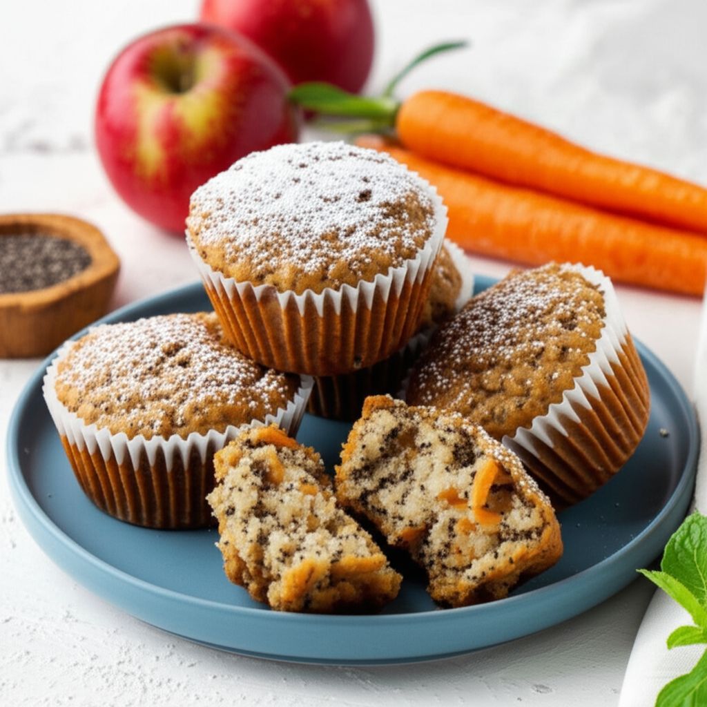 Apple, Carrot, and Chia Muffins