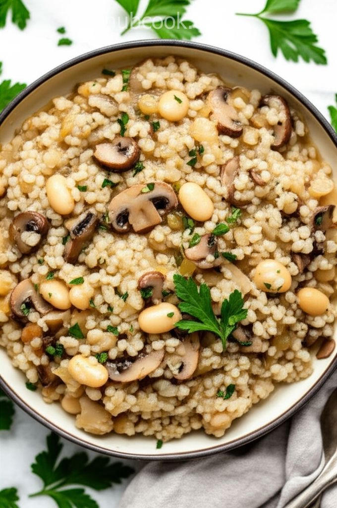 Barley and Mushrooms with Beans