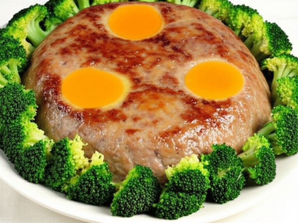 Ground Pork Cake with Salty Egg (Haam Daan Ju Yoke Beng)