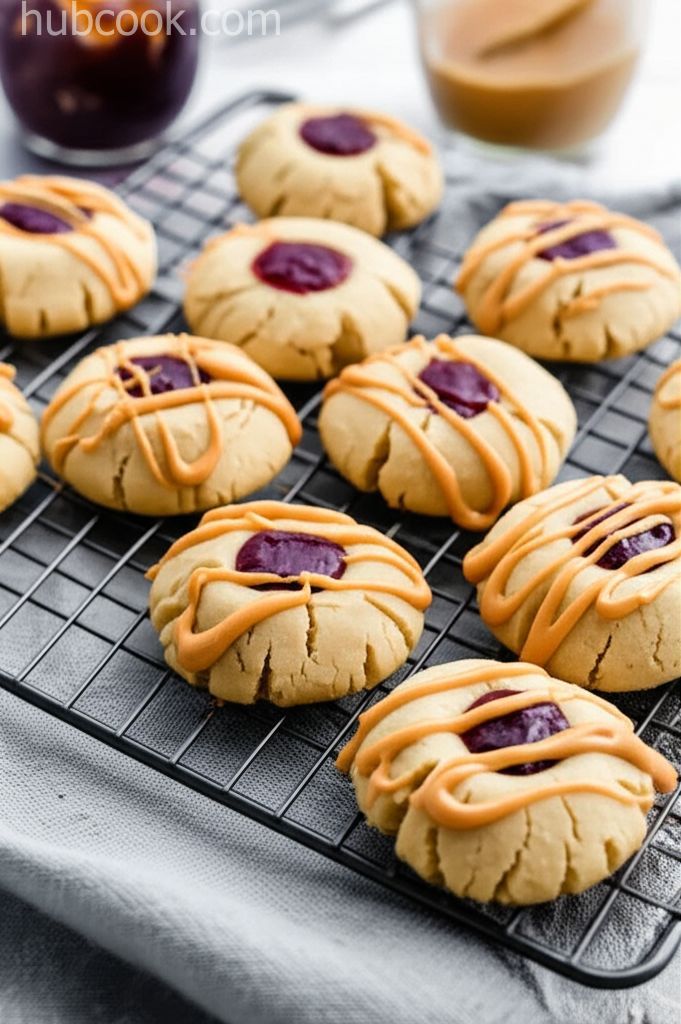 Peanut Butter and Jelly Thumbprint Shortbread Cookies