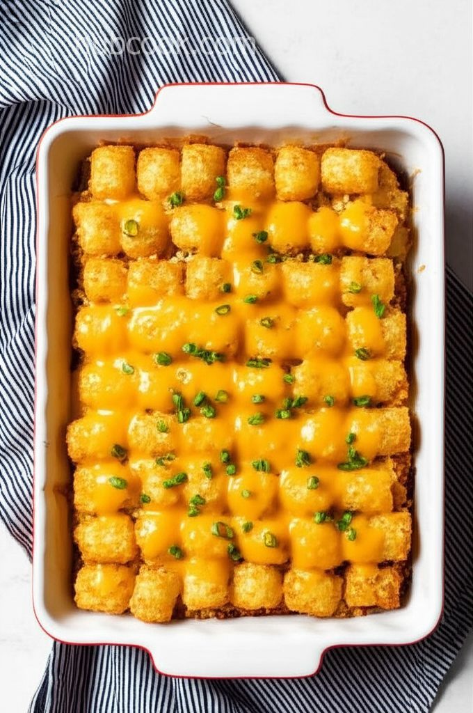 Buffalo Chicken Tater Tot Casserole
