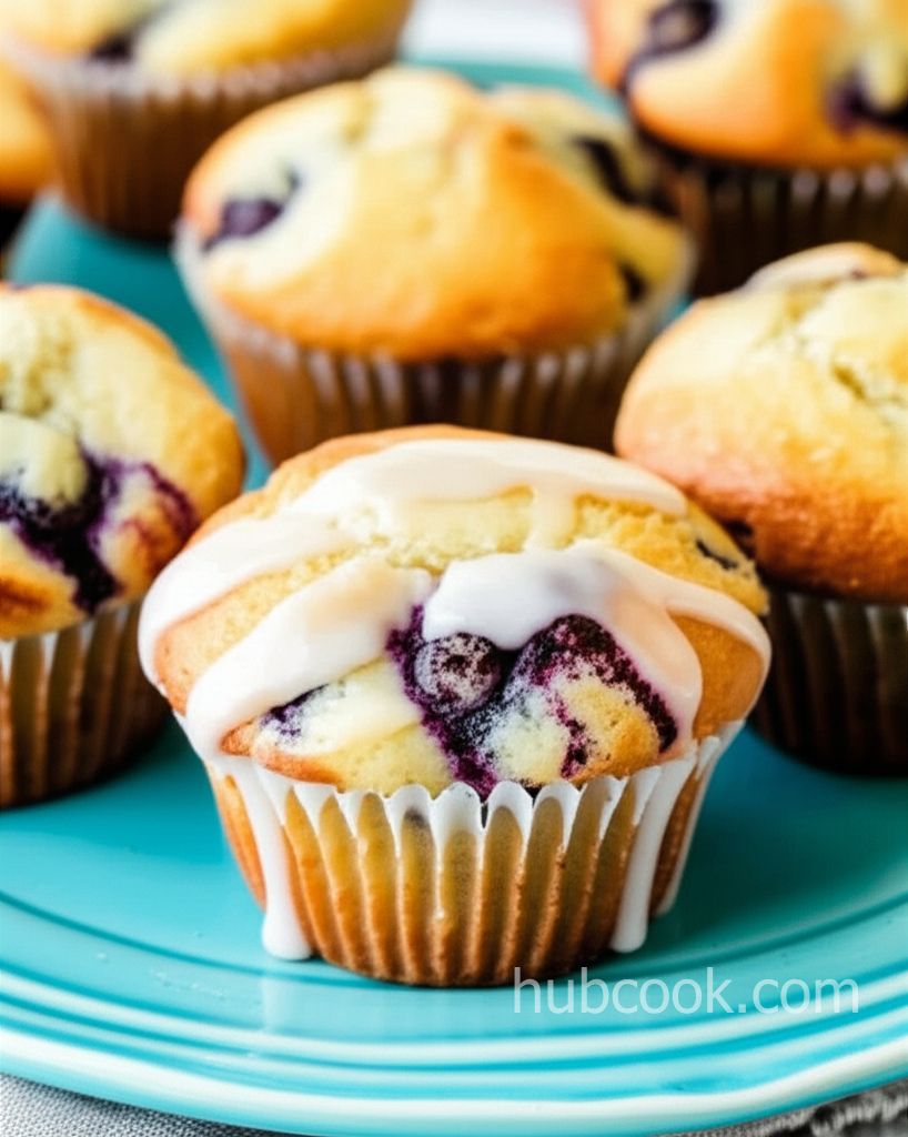 Glazed Lemon Blueberry Muffins