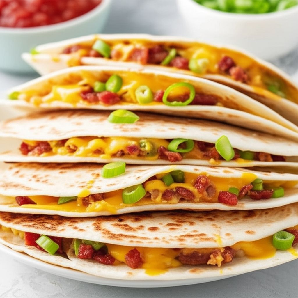 Jalapeno and Canadian Bacon Breakfast Quesadillas