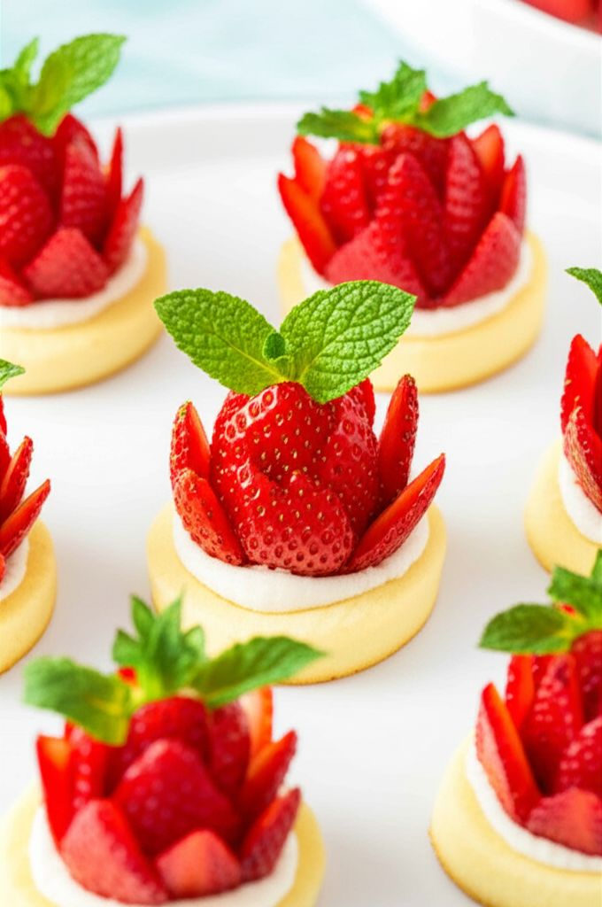 Lemon Poppy Seed Tartlet with a Strawberry Rose