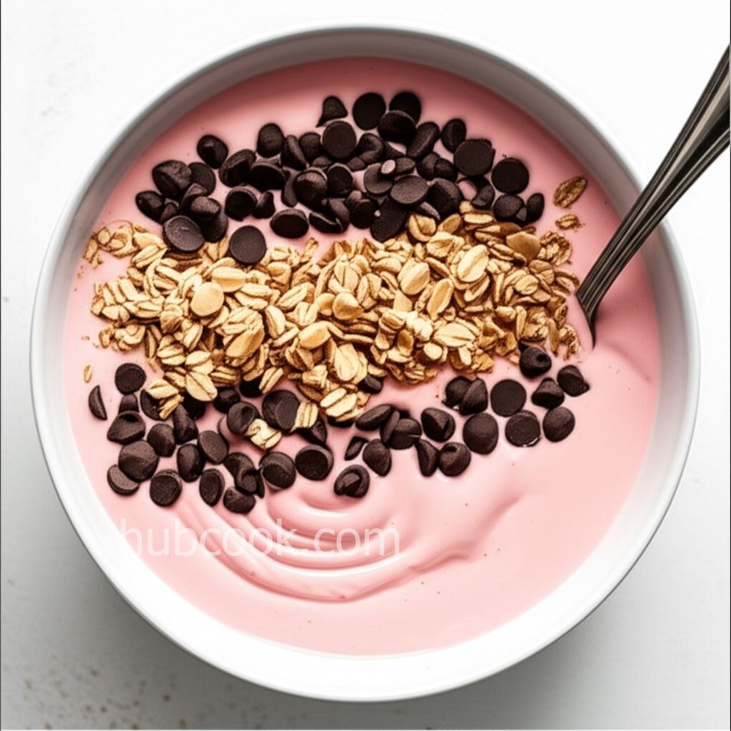 Protein Smoothie Bowl with Berries, Chocolate Chips, and Granola
