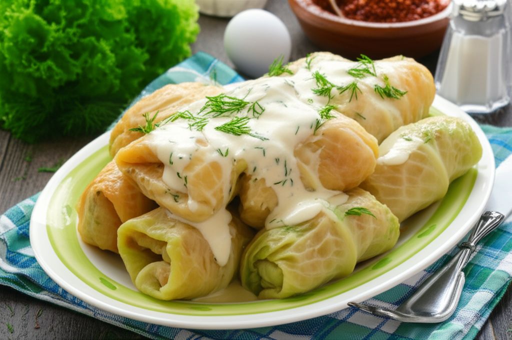 Ukrainian Meat Filled Cabbage Rolls
