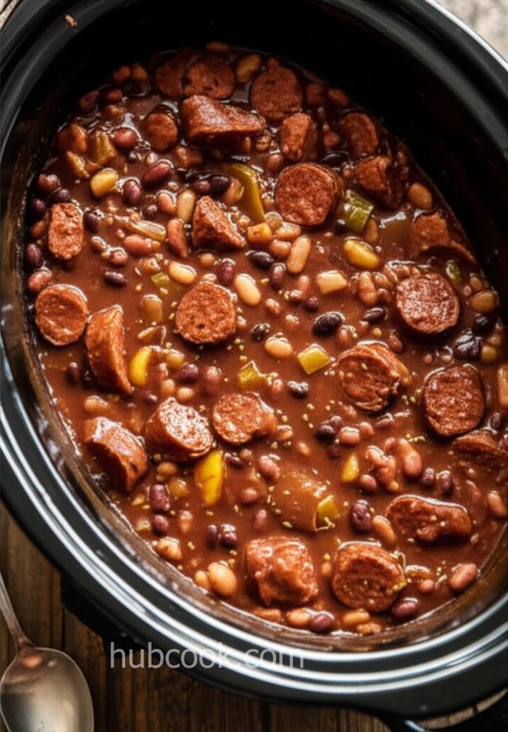 Slow Cooker BBQ Baked Beans