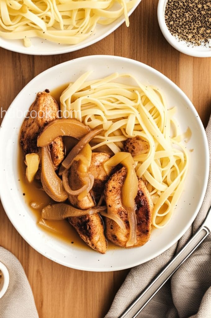 Apple Cider Chicken with Noodles