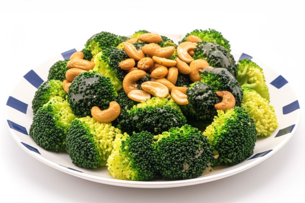Broccoli with Garlic Butter and Cashews