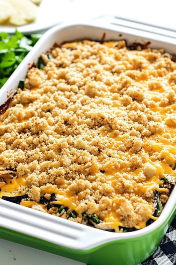 Chicken, Eggplant, and Green Beans Casserole
