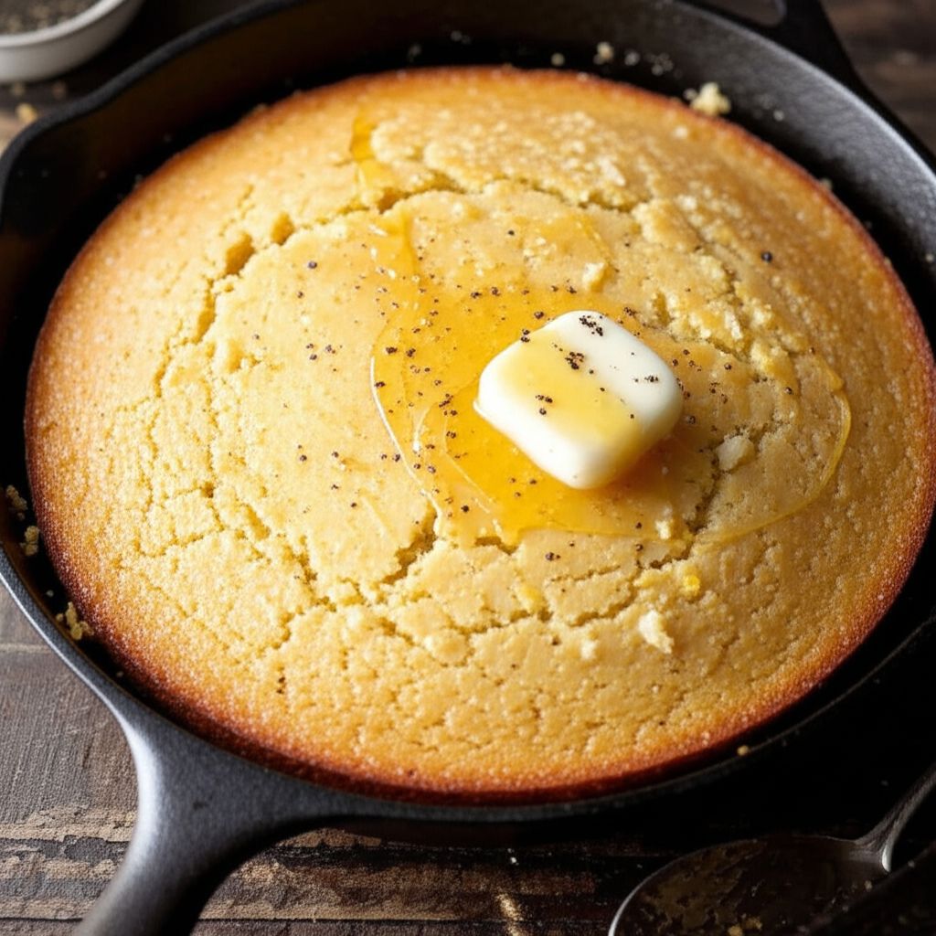 Honey-Pepper Cast Iron Skillet Cornbread