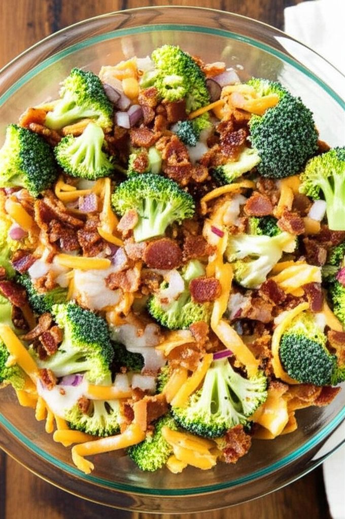 Make-Ahead Broccoli Salad with Bacon and Cheese