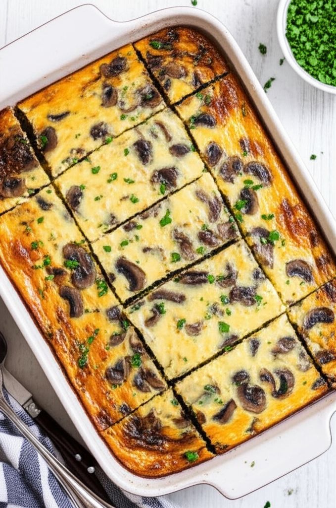 Spinach and Mushroom Egg Casserole