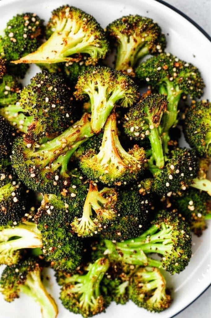 Air Fryer Broccoli with Everything Bagel Seasoning