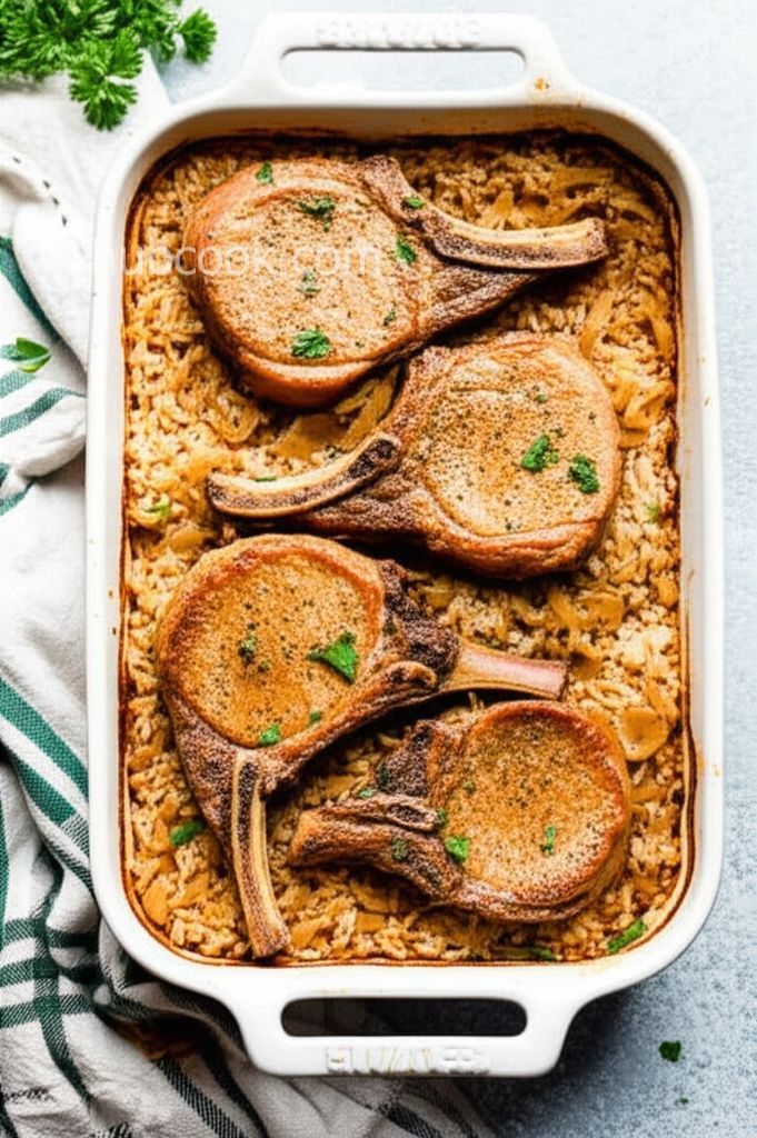 Baked Pork Chops and Rice
