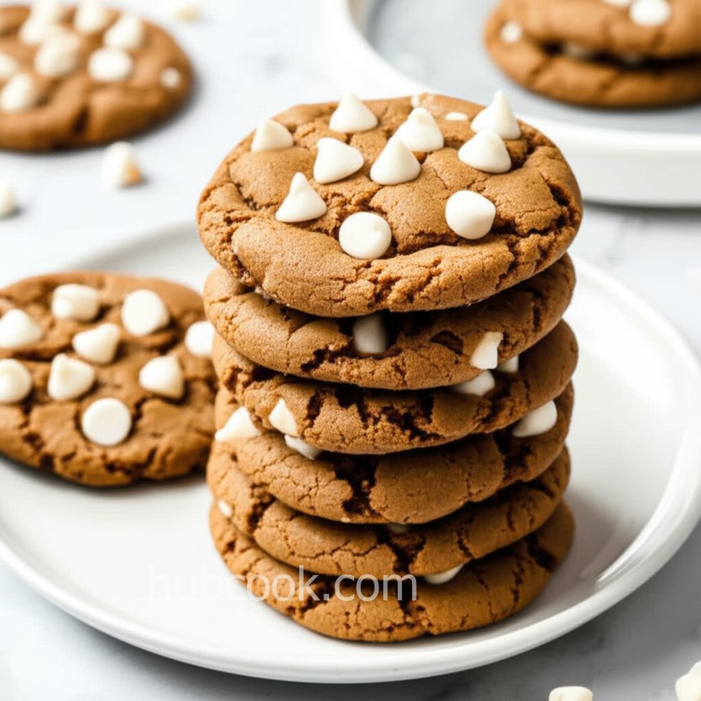 Chewy White Chocolate Chip Gingerbread Cookies