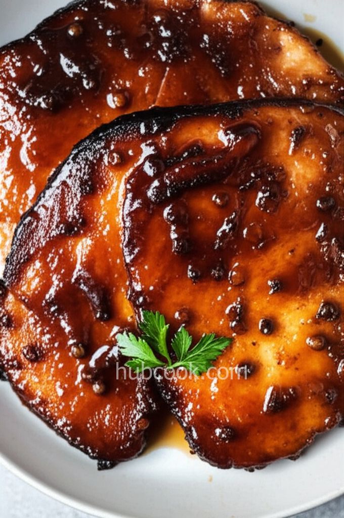 Easy Tasty Ham Steaks with Maple Glaze for Two