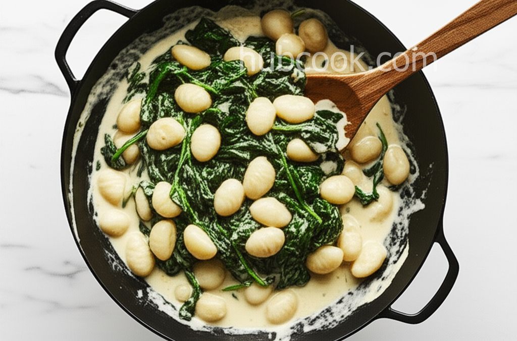 Mushroom Spinach Gnocchi with Creamy Boursin Sauce