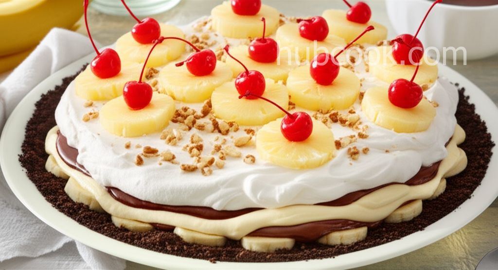 No-Bake Mile-High Banana Split Pie