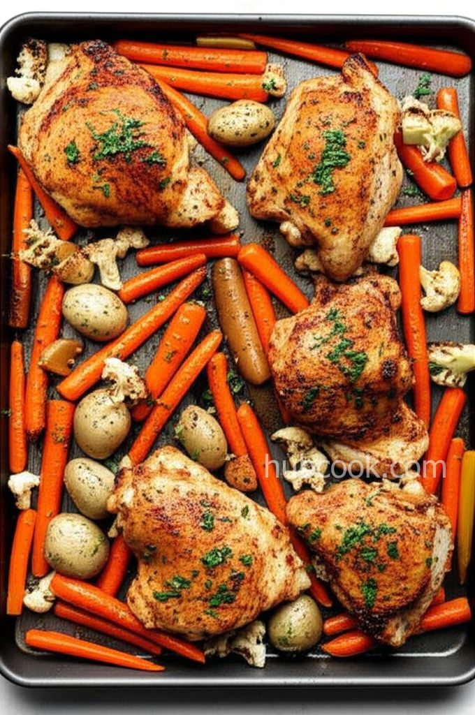 Sheet Pan Harissa Chicken Dinner