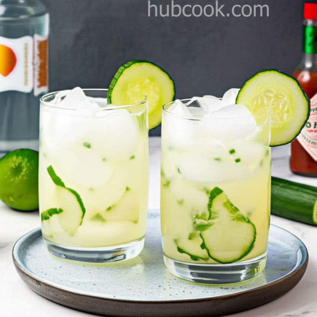 Spicy Sparkling Cucumber Cocktail