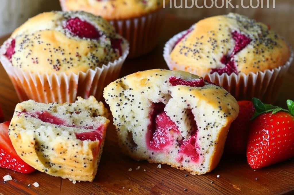 Strawberry Poppy Seed Cream Cheese Muffins