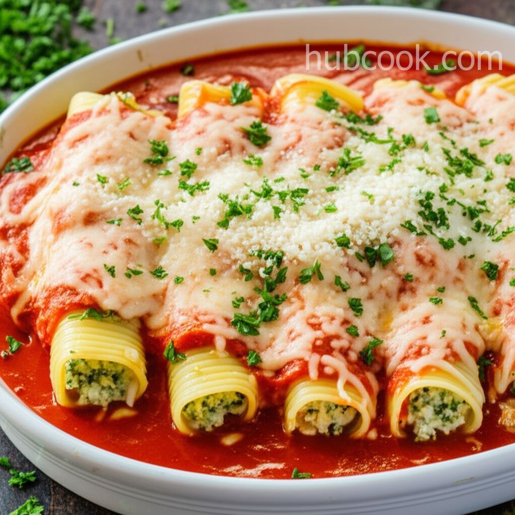 Three-Cheese Broccoli Manicotti