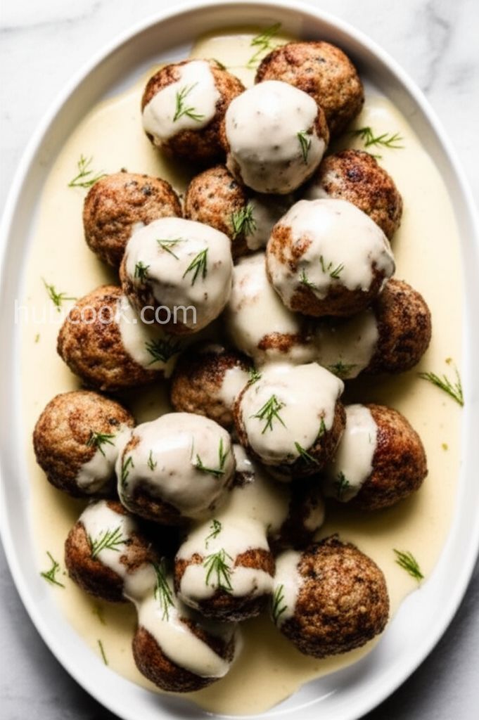 Danish Meatballs with Dill Sauce
