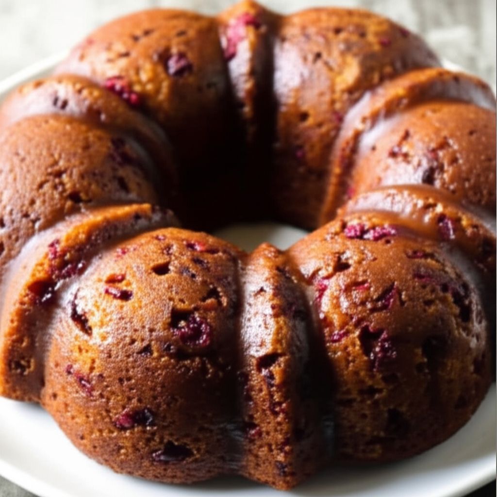 Rum Cranberry Applesauce Bundt Cake