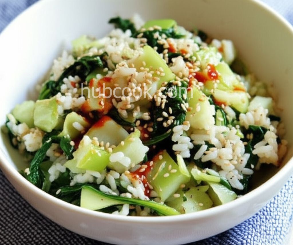 Bok Choy Steamed Rice