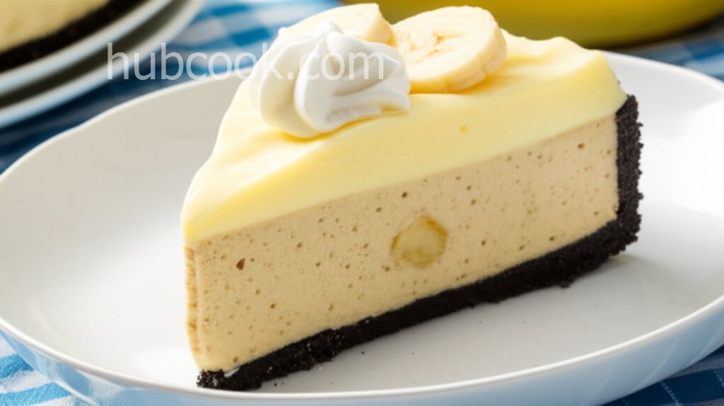 Banana Cheesecake with Banana Cream Pie Topping