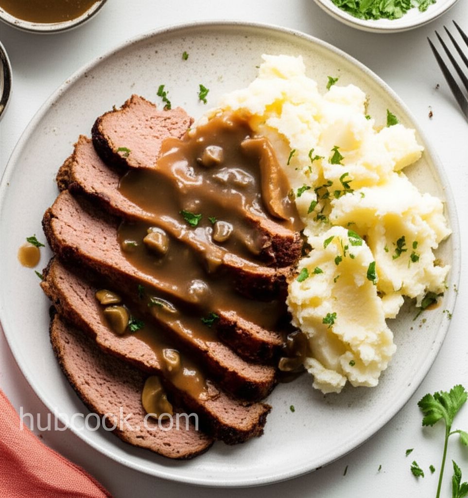 Best Ever Meatloaf with Brown Gravy