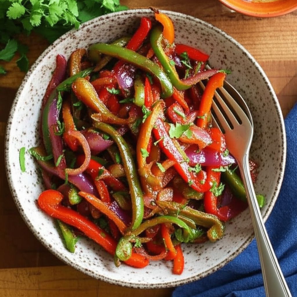 Air-Fried Roasted Sweet Peppers and Onions