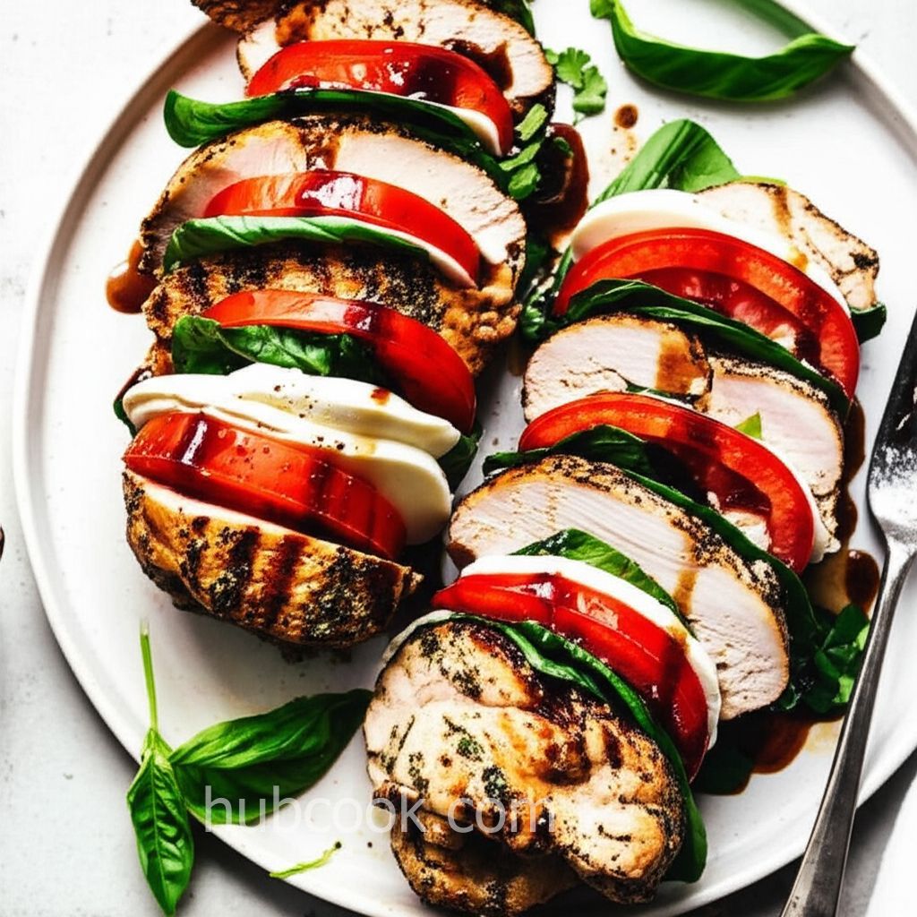 Caprese-Stuffed Chicken Breast with Balsamic Reduction
