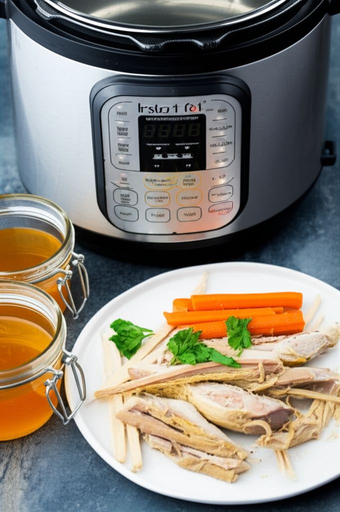Instant Pot Bone Broth with Turmeric and Ginger