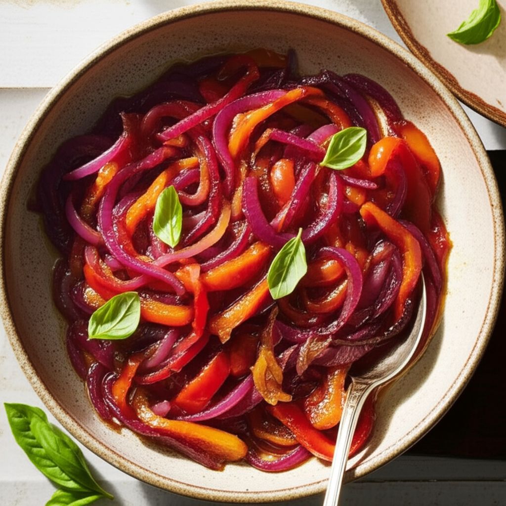 Caramelized Red Bell Peppers and Onions