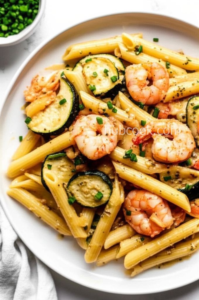 Shrimp with Penne and Squash